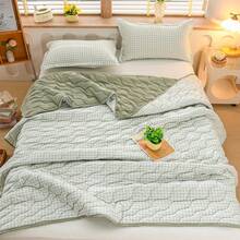 Lightweight Summer Quilt, Air Conditioning Quilt, Cooling Blanket, Single/Double Bed, Breathable Summer Comforter, Suitable For Camping & Hiking, Perfect Gift For Back To School Season, No Pillow Case Or Inner Included - Mint Green - View 3