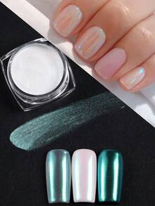 6 Colores Polvo de Uñas Blanco con Efecto Espejo Metálico, Polvo de Uñas Blanco Mágico Aurora Lunar para Arte de Uñas, Esmalte de Gel, Polvo de Hadas Iridiscente para Manicura - Multicolor - Ver 5