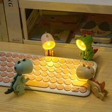 Dinosaur LED Night Light For Kids, Foldable Magnetic Night Light For Bedroom Bedside Table, Rechargeable And Portable Night Light Toy - 淺綠色 - 查看 9