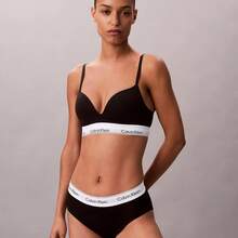 Calvin Klein Icon Cotton Modal Plunge Bra QF8502 Underwear  Women  Bras + Bralettes Underwear Sleepwear - 黑色 - 查看 2