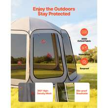 Screen House Tent, 12 X 11 Ft, 10-12 Person Pop Up Screen Tent, Portable Screened In Canopy With Carry Bag, Netting Sides, Ground Stakes, For Garden, Patio, Backyard, Outdoor Activities, Beige - 12 X 11 Ft, 10-12 Person - View 6