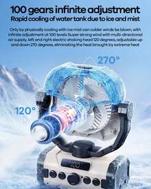 REMAX RS-ZF20 Upgraded Outdoor Camping Fan, 100-Speed, High-Definition Digital Display, 3-Level LED Light Adjustment, 60-Hour Battery Life, Smart Timer, Wireless Remote Control - Long-lasting Outdoor Camping Fan - View 7