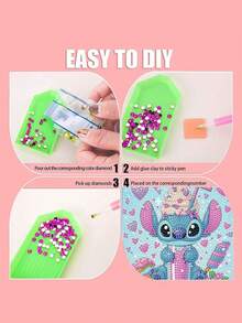 5D DIY 鑽石畫套裝 - 史迪仔與冰淇淋，兒童手工藝套裝，全鑽水鑽藝術，裝框牆面裝飾，給女孩和男孩的禮物，居家房間裝飾 - 彩色 - 查看 6