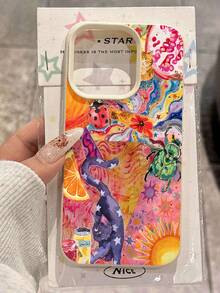 Funda para móvil con estampado de gatos e insectos, compatible con Samsung, Apple, VIVO, OPPO, , Transsion, ,  y Honor. Fabricada en TPU, ofrece protección contra golpes y caídas. Un regalo ideal para amigos y familiares. - Blanco - Ver 2