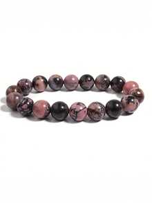 YAUKIA Bracelet d'amour en rhodonite de mode pour femmes, compassion, réduction et suppression de l'anxiété, très apprécié pour sa capacité à harmoniser l'esprit et l'âme, pour femmes et hommes, bijou cadeau parfait (4/6/8/10 mm) - Multicolore - Voir 10