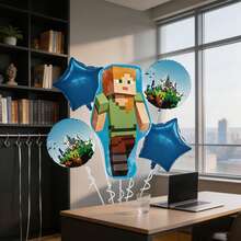 名创优品 Roblox 五件套铝箔气球套装 – 独家派对气球系列，饰有标志性的 Roblox 角色，是生日派对、游戏主题活动或趣味房间装饰的理想之选。坚固耐用的材质确保持久耐用，醒目的亮丽设计，快速安装，打造难忘的拍照机会。官方授权产品，带来正宗的主题体验。 - 查看 3