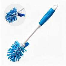 Kleaner Cepillo de baño con cerdas anguladas - Diseño invertido que llega a los puntos ciegos debajo del borde, limpia a fondo las esquinas estrechas, mango largo resistente para baños domésticos y de hotel - Herramienta de limpieza esencial - azul - Ver 8