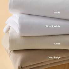 Bedsure White Duvet Cover Size - 3 Pieces Prewashed Cotton-Like Polyester Soft Bedding Set, Includes 1 Duvet Cover 90x90 Inches With Zipper Closure 2 Pillow Shams, Comforter Not Included - 00 - 白色(不含被子) - 查看 9