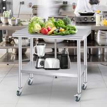 Stainless Steel Work Table With Wheels – Adjustable Backrest And Lower Shelf – Sturdy And Easy To Clean – For Commercial Kitchens, Restaurants, Homes And Outdoor Use - Silver - View 5