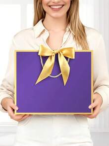 8 Or 4 Pack Black Gift Bags With Handles, 11 Inch Medium Size, Suitable For Birthday Party, Graduation Gift Packaging, Girlfriend Gift Packaging, Wedding, Gender Reveal Party And Party Gift Packaging (Purple) - Multicolor D - View 7