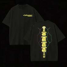 Camiseta Streetwear 100% Algodón  A311 Unisex Cuello Redondo Manga Corta Estilo Regular Ropa Casual de Calle para Hombres y Mujeres Tallas Disponibles S a 3XL - Negro - Ver 1