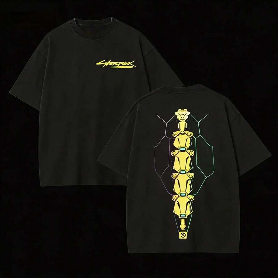Camiseta Streetwear 100% Algodón A311 Unisex Cuello Redondo Manga Corta Estilo Regular Ropa Casual de Calle para Hombres y Mujeres Tallas Disponibles S a 3XL - Negro - Ver 1