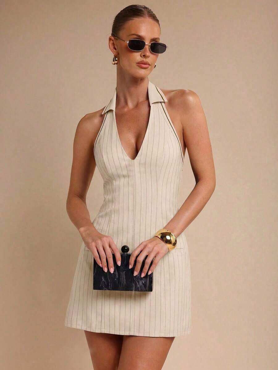 Women Midi Dresses - Apricot - View 1
