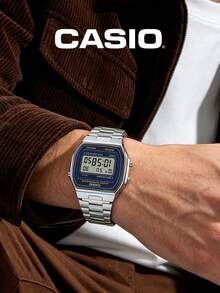 Casio 經典類比石英手錶 防水休閒日常商務時尚優雅情侶禮品錶 A158WEA-9 A164WA-1 A178WA-1A - 黑色,藍色和白色 - 查看 3