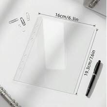 5 piezas de hojas de recambio para álbum de fotos A5 de 6 anillos, 1 funda transparente con cuadrícula, adecuado para almacenar fotos, tarjetas de juego, mercancía de celebridades y accesorios - Talla única para todos - Ver 2