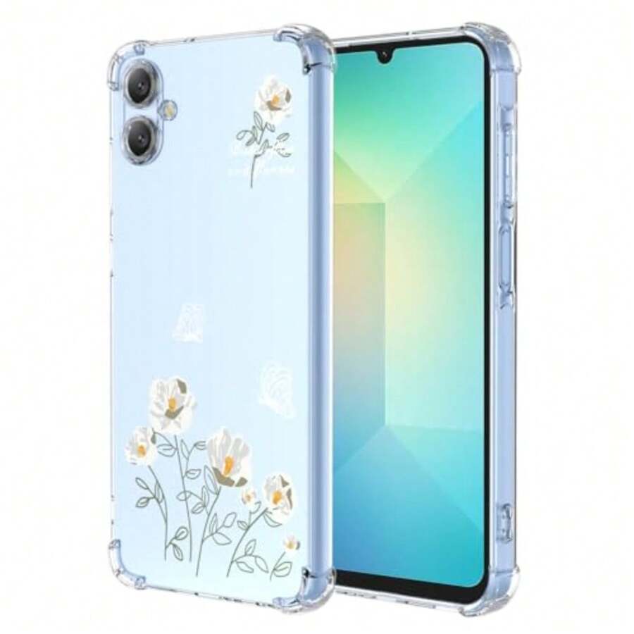 Case For, Transparent Case With Aesthetic Butterfly And Flower Designs, Anti-Yellow Soft Silicone Slim Anti-Shock Anti-Scratch TPU Bumper Case - 三星 Galaxy A06 - 查看 1