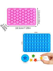 240孔硅胶星形糖果模具，适用于制作硬糖、软糖、焦糖、巧克力、甘纳许、冰块 - 彩色 - 查看 5
