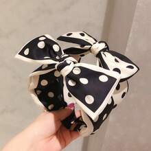 2pcs/1pc Polka Dot Polyester Bowknot Decor Fashion Headband, Suitable For Daily Wear Hairband - Multicolor - View 8