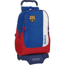 Safta | Large Backpack With Wheels FC Barcelona 2nd Kit Compact Evolution Removable, Adaptable, Ergonomic Padded Shoulder Straps, Reinforced Back, Bottle Pockets - Option 1 - View 1