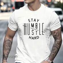 Men's T-Shirt With Letter Print - White - View 1