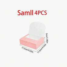 10pcs/4pcs/1pc - Brown Gift Box With Lid And Ribbon, Suitable For Bridesmaid Invitation Box, Wedding Gift Box, Birthday Gift, Baby Shower Favor, Valentine's Day Gift, Etc. - Light Pink - View 13