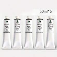 Pintura al óleo profesional de Marie, 50ml por tubo, 5 tubos por caja. Cada uno empaquetado individualmente, compacto y conveniente de usar. Textura cremosa con colores vibrantes y finos. Para uso artístico profesional - Conjuntos - Ver 11