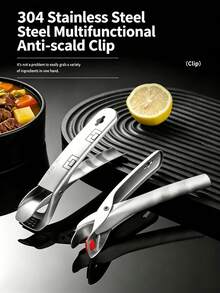 Practical Solid Color Stainless Steel Bowl Clip, High Temperature Resistant Anti-Slip Anti-Scald Gripper, Multifunctional Heat Proof Plate Dish Clamp For Home Kitchen Daily Use - Multicolor - View 2