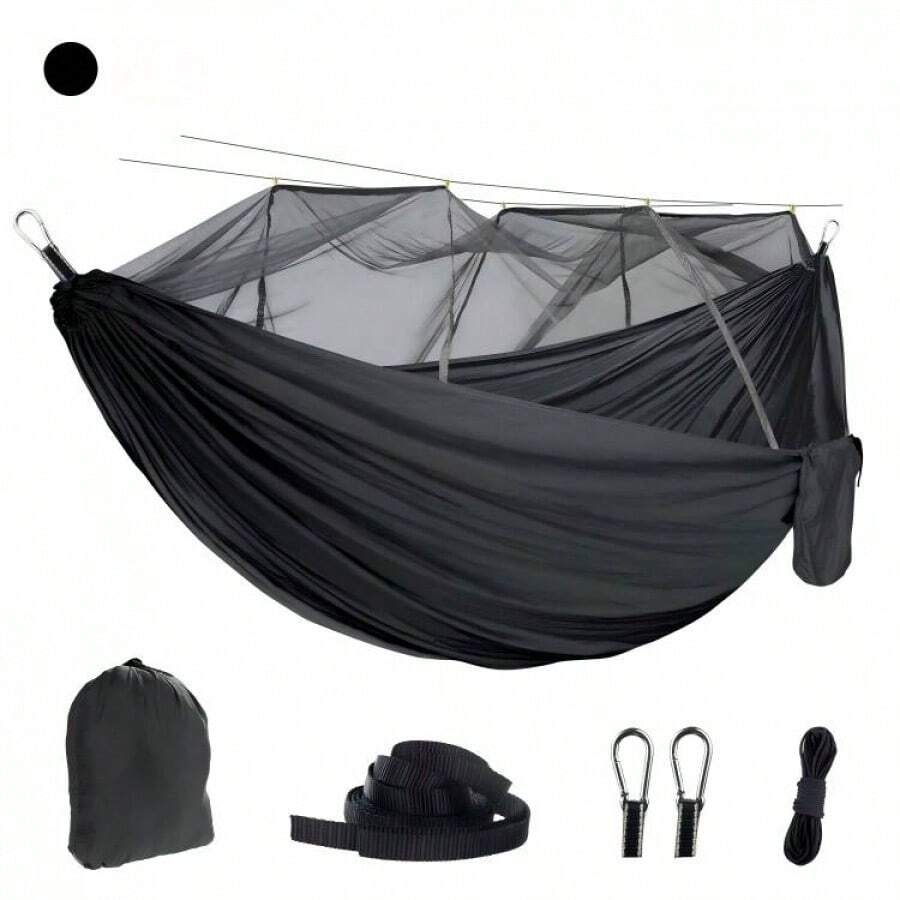 Hamac de survie pour le camping, hamac d'extérieur élégant avec sangles de fixation et boucles noires. - Hamac - AH - Voir 1