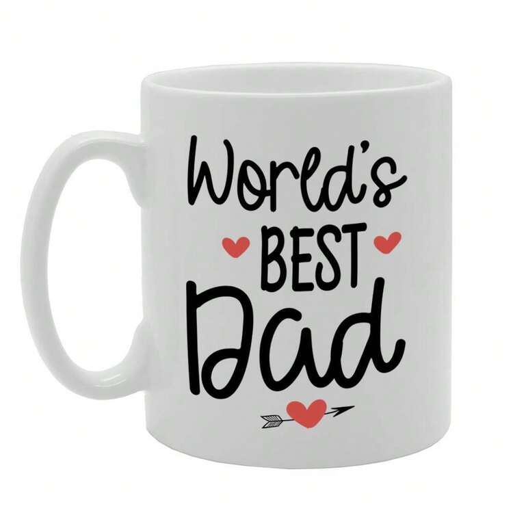 [24-Hour Delivery Within Mexico] Double-Sided Print Mug - World's Best Dad - Ceramic Tea And Coffee Mug With Father's Day Print Mg4742 - Funny Printed Coffee Mug - A Fantastic Gift Idea. - 1 - 查看 1