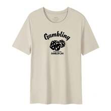 Imported Direct Printing Machine, Men's Short Sleeve T-Shirt Made Of Pure Long Fiber Pima Cotton, 50 Thread Count, With A Lightweight Luxury Finish. - 淡紫色 - 查看 1