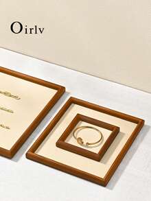 Oirlv Wooden Jewelry Storage Tray, Jewelry Ring Bracelet Necklace Display Tray, Watch Jewelry Storage Tray - Multicolor - View 3