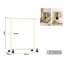 Nueva llegada Perchero móvil de barra única de uso intensivo con ruedas, organizador de ropa de gran capacidad para dormitorio, armario y apartamentos de alquiler, estantería de ropa independiente resistente - Multicolor - Ver 12