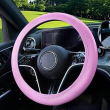 Bọc vô lăng 15" cho xe SUV, Sedan, Xe tải - Chất liệu da PU chống trượt, không có vòng trong, dễ lắp đặt, màu đen/đỏ/trắng/xanh dương/hồng/be/nâu - Phù hợp với vô lăng kiểu O/kiểu D 38cm/15" (Vô lăng) - Nhiều màu - Xem 8