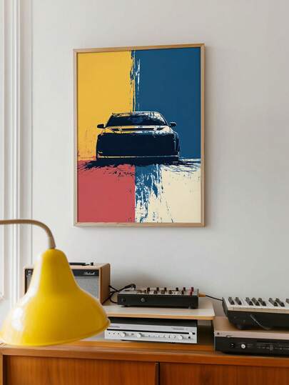 1pc Modern Rally Car Poster, Minimalist Car Wall Art, Abstract Car Print, Automotive Wall Decor, Modern Poster Print,Art Wall Poster Decoration,Unframed