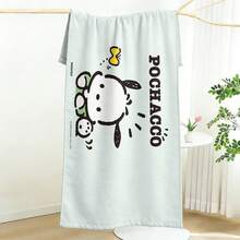 Sanrio Pochacco 沙滩巾，可爱浅绿色卡通印花，超柔软，非常适合泳池、夏季海滩和旅行。 - A - 查看 3