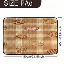 1pc Plaid Cookie Heart Pattern Pet Mat, Dog Bed Mat, Cute Cartoon Pet Mat, Pet Resting Mat, Machine Washable, Suitable For All Seasons - Multicolor - View 8