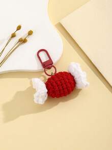 DIY Handmade Creative Solid Color Yarn Candy Handwoven Keychain, Handcrafted Crochet Colorful Candy Keyring, Creative Gift For Lover, Friend, Girlfriend, Holiday, Festival, Mobile Phone, Car Accessories, Small Gift - Multicolor - View 6
