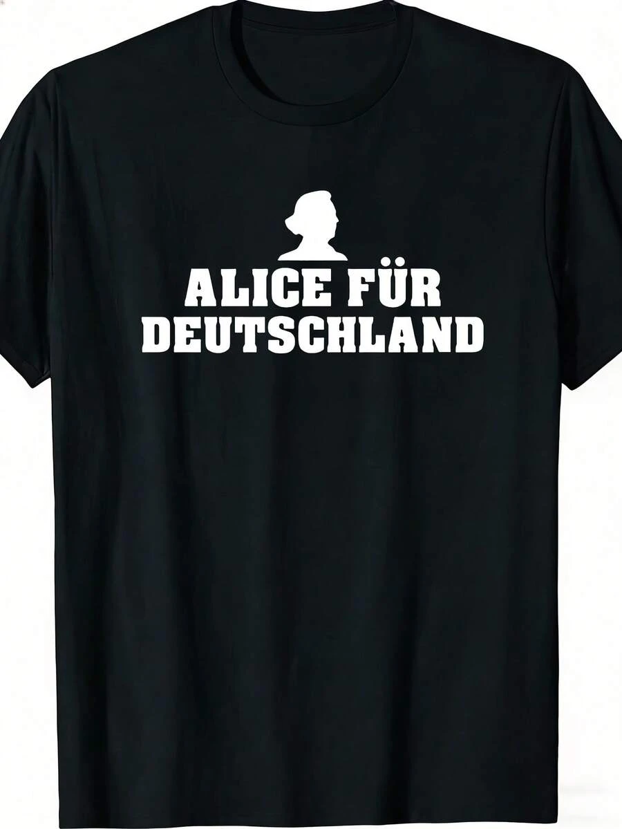 2026 Nuova T-shirt W Alice Germania Nuove Elezioni Governo 2025 Germania Abbigliamento Kawaii Top Casual da Uomo con Collo Rotondo, Tessuto Leggermente Elasticizzato, Vestibilità Regolare, Motivo Stampato, Molto Adatta per Uomini, Abbigliamento Maschile, T-shirt in Cotone, T-shirt da Uomo, Abiti Estivi da Uomo, Abbigliamento Estivo da Uomo, T-shirt di Gruppo, T-shirt da Uomo, Abiti da Vacanza per Donne, Abiti Estivi Modesti, Top in Jersey, Abbigliamento Estivo da Donna, Top in Cotone, Top Estivi, Abiti Estivi, Top per Donne, Top Bianchi, Top da Festa - nero - Visualizzare 1