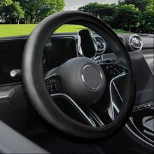 Bọc vô lăng 15" cho xe SUV, Sedan, Xe tải - Chất liệu da PU chống trượt, không có vòng trong, dễ lắp đặt, màu đen/đỏ/trắng/xanh dương/hồng/be/nâu - Phù hợp với vô lăng kiểu O/kiểu D 38cm/15" (Vô lăng) - Nhiều màu - Xem 11
