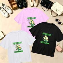 Choose One Of The Three Sets Women's T-Shirt Avocado Urban Style 100% Cotton Oversized Soft Breathable Casual Crewneck Short Sleeve Top Retro Streetwear Summer Vibes Kawaii Aesthetic - 白色 - 查看 9