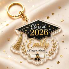 Personalized Senior 2026 Acrylic Keychain, Custom Name Graduation Gift, Class Of 2026 Keepsake For Her - Multicolor - View 18
