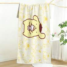 Sanrio Pompompurin Beach Towel With All-Over Pompompurin Line Art Print Ultra Soft Beach Towel, Perfect For Pool, Summer Beach And Travel - A - View 3