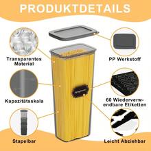 24pcs (12 Lids + 12 Jars) Storage Containers for Flour, Rice, Sugar, Cereal, Grains and Spaghetti, Suitable for Kitchen, Practical Storage Containers for All Types of Food. Kitchen Organizers and Storage, Kitchen Accessories and Food Storage. - Übersicht 3