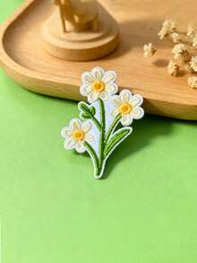 5pcs Cute Cartoon Daisy Fabric Patches, Iron-On/Sew-On Appliques For Clothes, Bags, Shoes, Hats - Multicolor - View 6