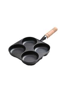 1Set 4-Hole Non-Stick Frying Pan Multi-Grid Split Cooking Pan Heatproof Handle Easy Clean Kitchen Breakfast Pan For Home & Ramadan - View 8