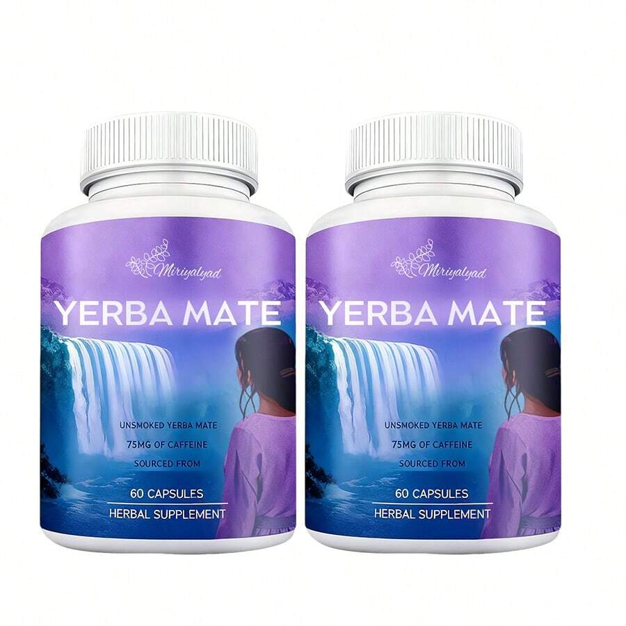 Miriyalyad Unsmoked Yerba Mate Herbal Supplement Capsules, 75mg Natural Caffeine Per Serving, 60 Count Adult Daily Dietary Supplement - 2PCS - 查看 1