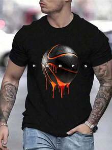 Unisex T-Shirt. For Men. Short Sleeve. Short Sleeve T-Shirt. Spring Clothing. Summer Clothing. Garment. Top. Wide. Large Silhouette. Printed Design. Gift. Gift. Street Style. Spring. Summer. Autumn. Winter. For Men. - 黑色 - 查看 2