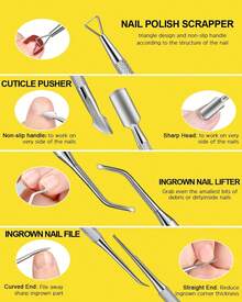 MORGLES Nail File And Buffer Blocks With Nail Care Kit, 13 Pcs Manicure Kit For Women With Milk And Honey Cuticle Oil And Cuticle Trimmer Set - ColorC - 查看 6