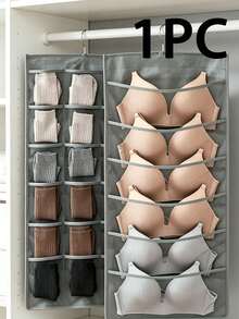 1个悬挂式收纳袋，无纺布整理袋，双面布艺挂架，门后袜子内衣收纳袋，节省空间，适用于度假、房间、家居、卧室装饰，整理袜子、内衣，节省空间 - 彩色 - 查看 12