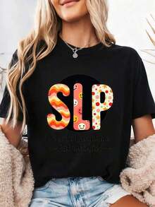 Speech-Language Pathologist (SLP) T-Shirt, Gifts For SLP, Sign Language T-Shirt, Speech-Language Pathologist T-Shirt, Gift For Speech-Language Pathologist, Language Pathology, Pure Cotton SLP T-Shirt - Hitam 1 - View 7